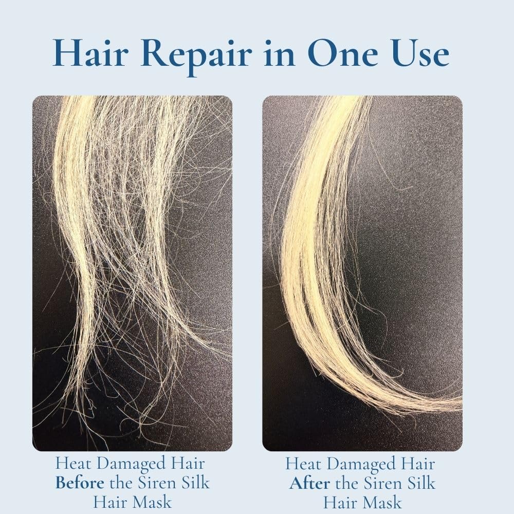 Siren Silk Powder-to-Cream Hair Mask, Deep Repair & Restore Treatment for Bleached, Dry, Frizzy, Color-Treated, or Damaged Hair, 10 Single-Use Hair Masks Per Box | Powder-to-Cream, Water-Activated, Deep Conditioning, Single-Use Sachets, Travel-Friendly, Sustainable