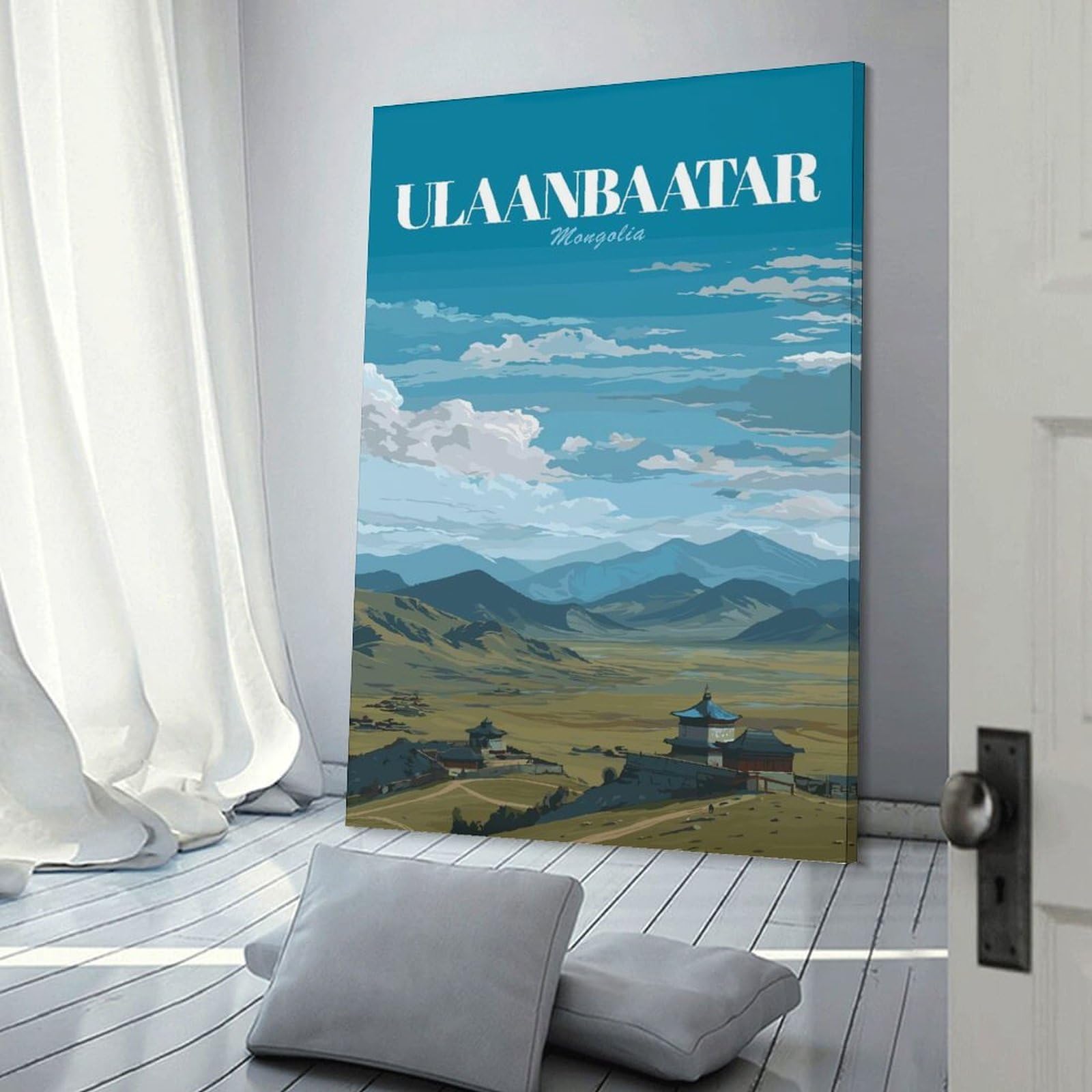 Junmoney Ulaanbaatar Mongolia Travel Wall Picture Print 24x36inch(60x90cm), for Hallway, Lounge Or Guest Room, Gift Idea for Housewarming And Birthdays