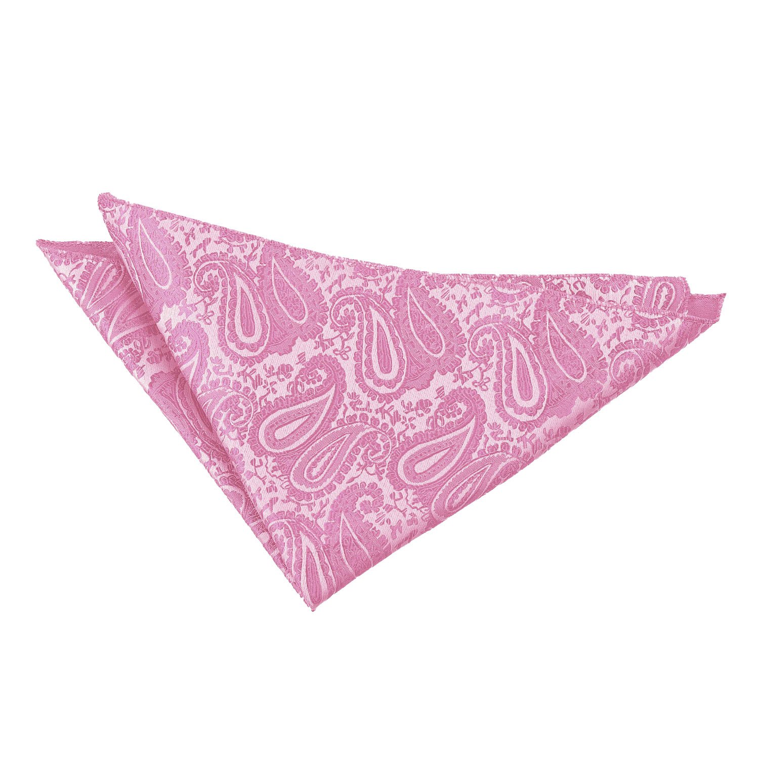 DQT Men Pink Solid Plain Stripe Floral Paisley Polka Dot Pocket Square - Paisley Baby Pink