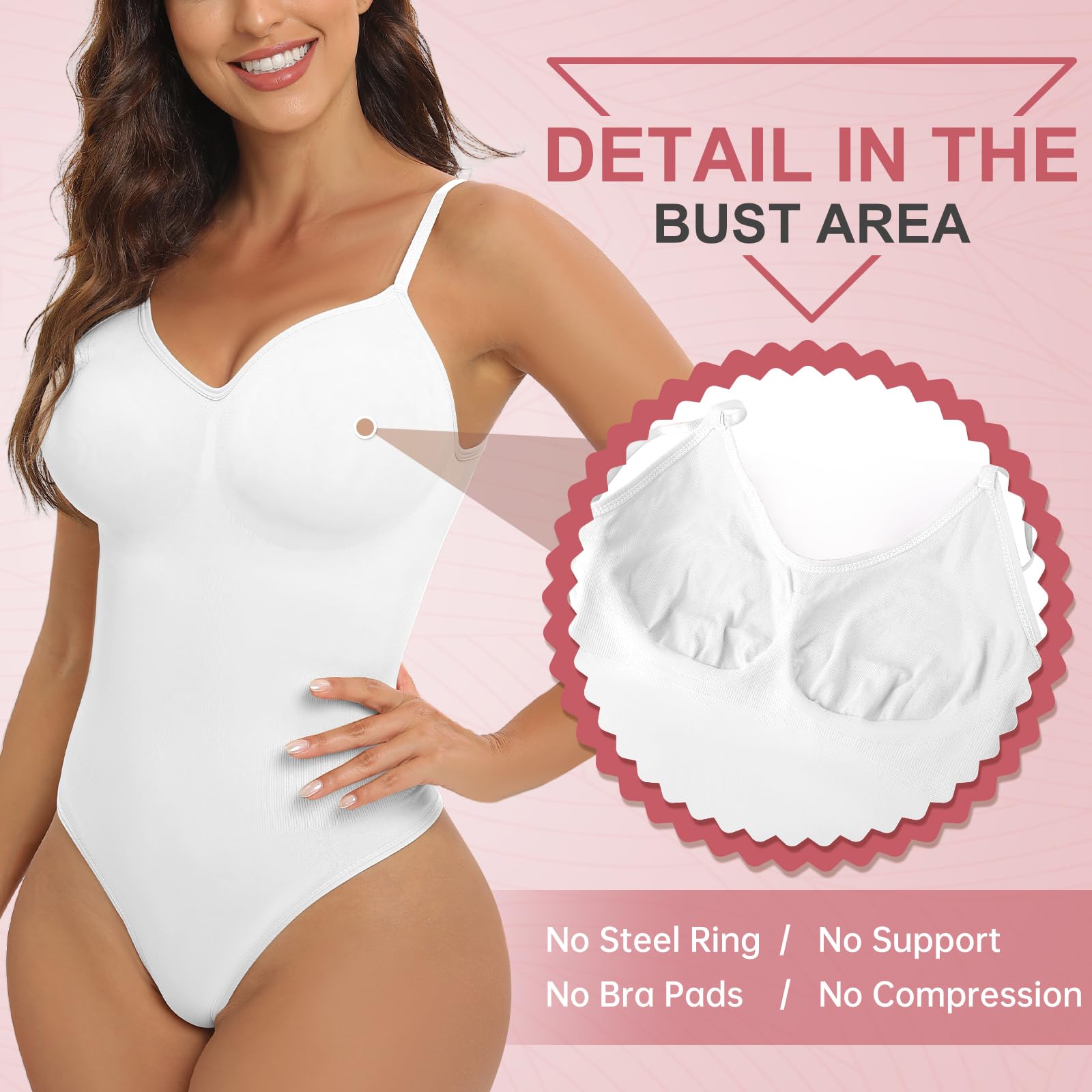 Xnova Damen Shapewear Stringbody Bodysuit, Shaping Body Thong Sculpting Korsett Bauchweg, Tank Top Jumpsuit Figurformender Body Shaper mit Verstellbare Träger