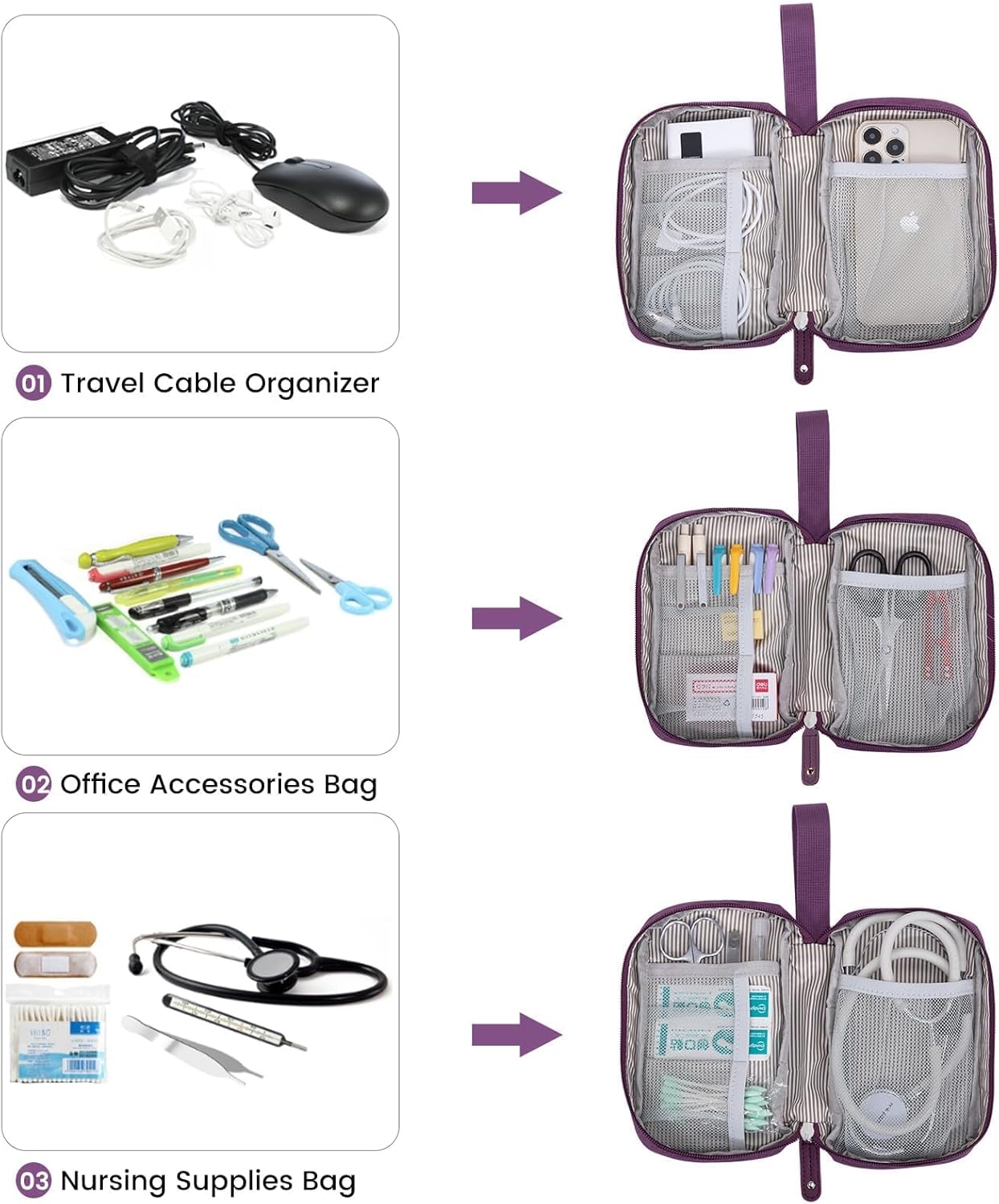 LOVEVOOK Laptop Backpack, Travel Bag with 17.3 inch Laptop Compartment, Water Resistant Teacher Nurse Doctor Work Bag, Anti-theft Daypack, Purple Blue - Image 5