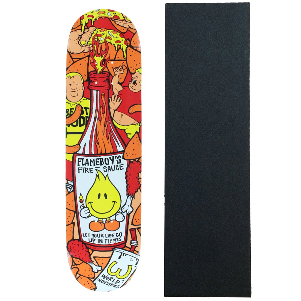 World IndustriesSkateboard Deck Flameboy Fire Sauce 8.1" with Grip