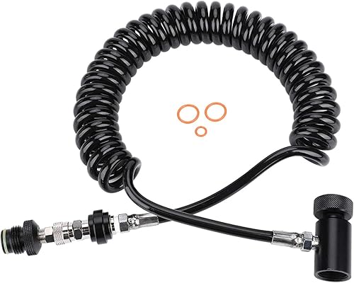 Bobina remota de tanque de paintball resistente, bobina de paintball flexible de conexión de cilindro manguera de válvula de conexión en espiral de