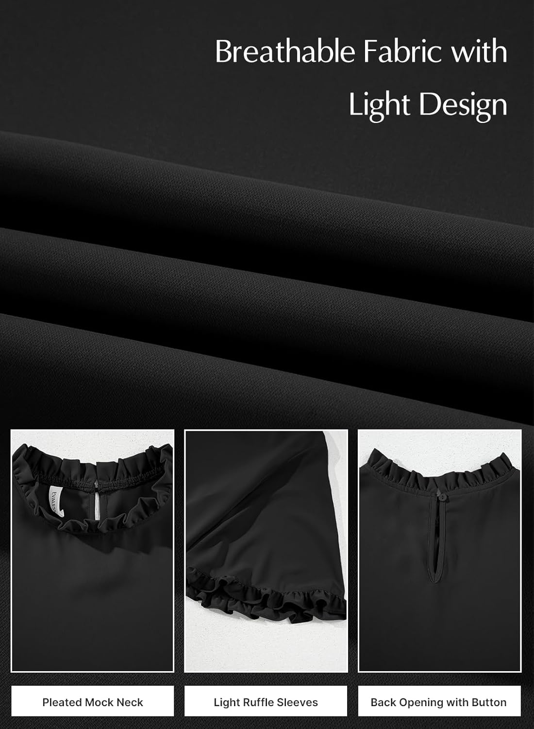 EVALESS Womens Half Sleeve Tops Cute Chiffon Blouses Summer Lightweight Ruffle Sleeeve Shirts Loose Fit Daily Wear 2026 - Image 6