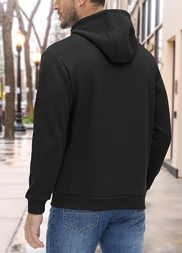 Miniatura 3 de BIYLACLESEN Sudadera con capucha para hombre, con forro polar suave, sudadera con capucha y bolsillos canguro