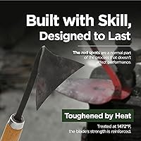 Vista 4 de Triangle Homi - Azada de mano tradicional hecha a mano, herramienta de jardín coreana para excavar y plantar con acero forjado y mango de madera