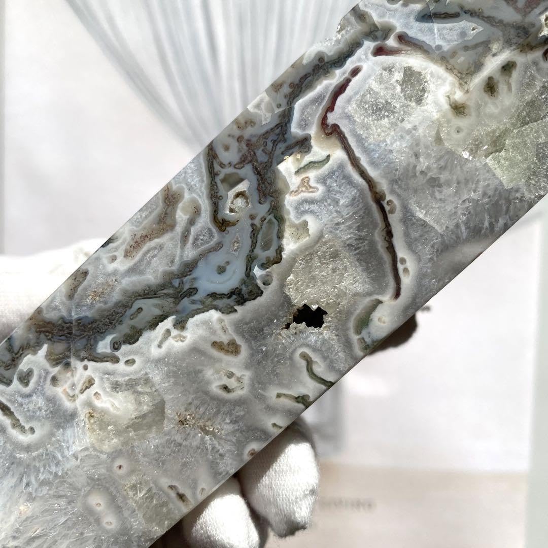 Amazon.co.jp: 特価 芸術的 モスアゲート BIG タワー ポイント 約639g