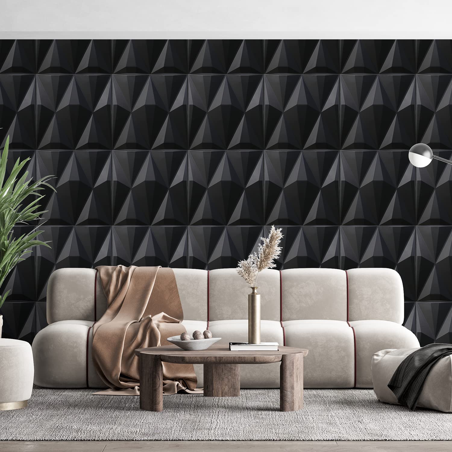 STICKGOO 12 PCS Olive Design 3D Wall Panels, 19.7" x 19.7", Peel and ...