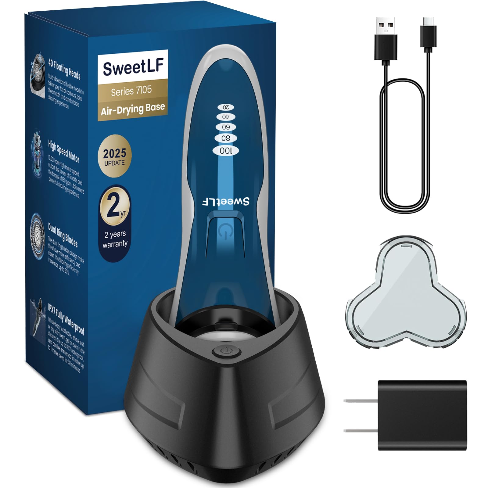 SweetLF Electric Shaver SWS7105 with Air-Drying Base