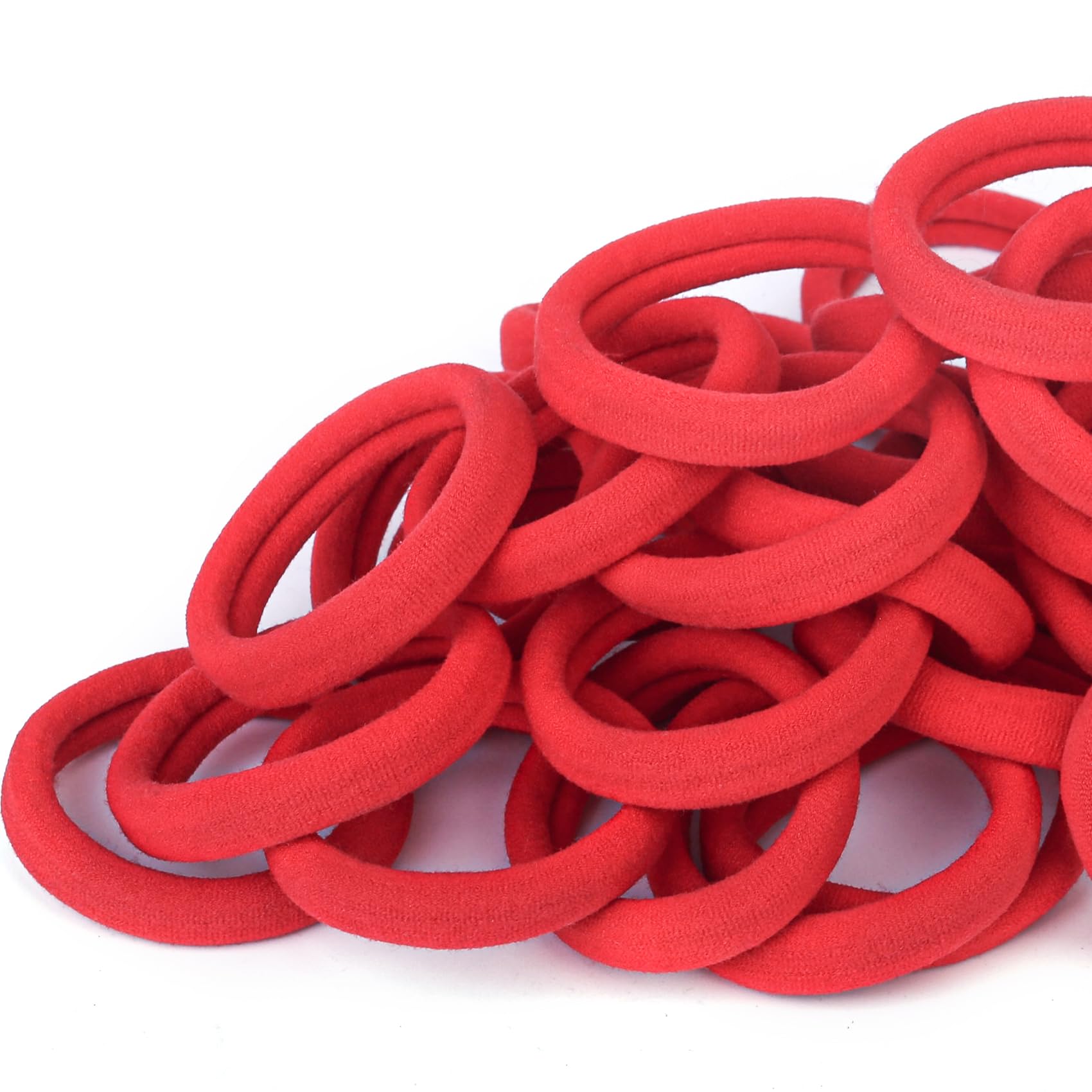 Black Hair Ties - 50 Pack for Thick Hair -6 Black Hair Ties - 50 Pack for Thick Hair -6