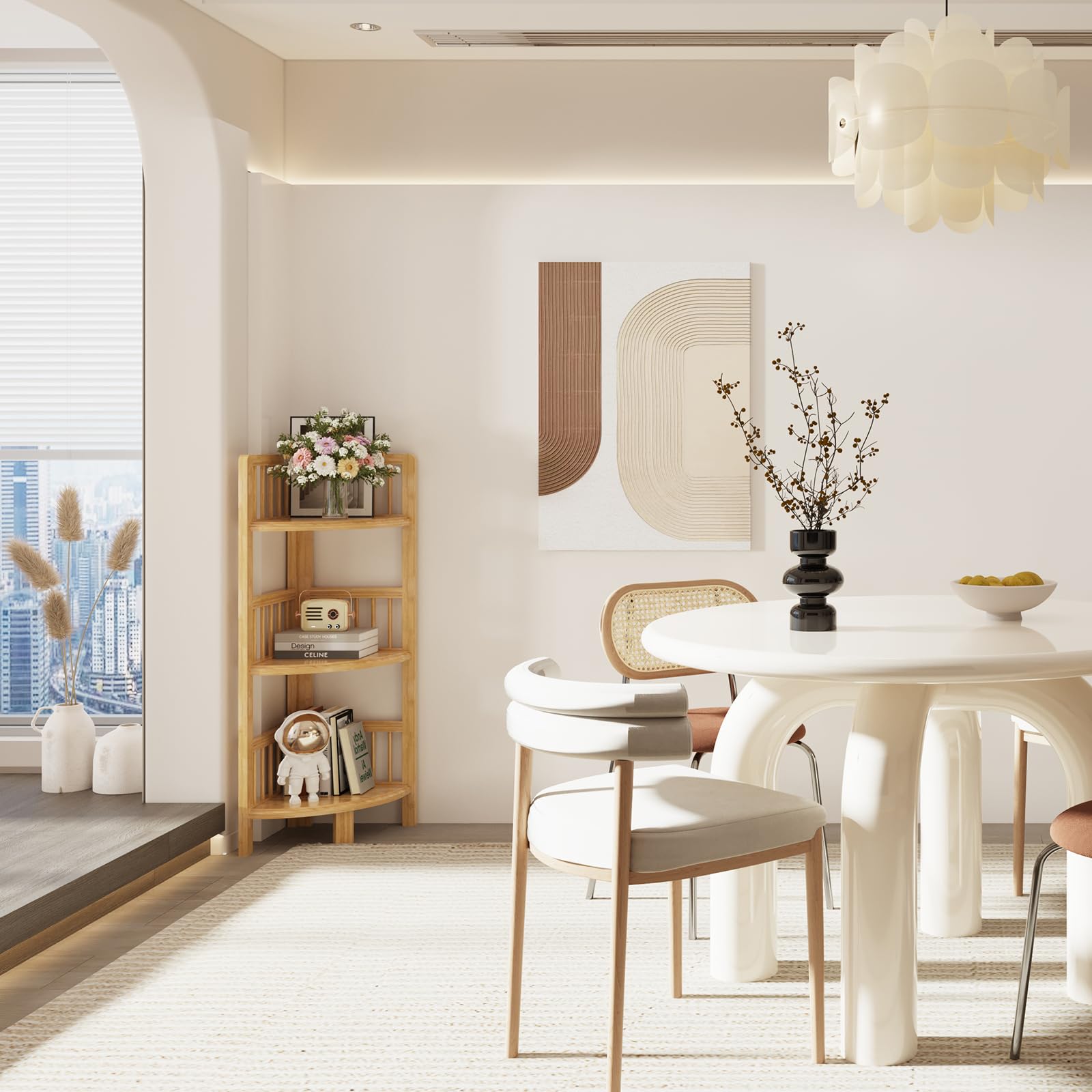 GREENLANS-1 Étagère D'angle à 3 Couches, étagère De Rangement Triangulaire Pour Salle De Bain, Rose, 3 étagères, Organiseur Peu Encombrant, Style Moderne, Autonome