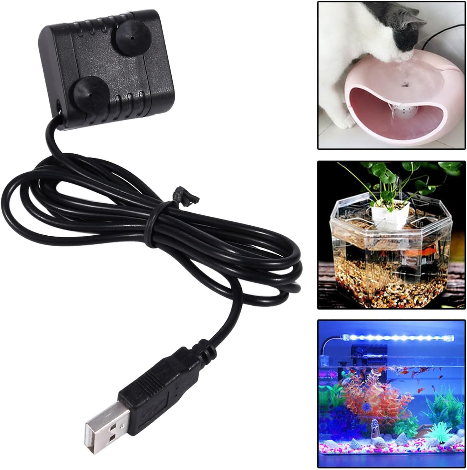 Haofy zatapialna pompa wodna Mini pompa wspomagająca z bezszczotkowym USB, pompa do studni z silnikiem DC do akwarium, basenu, stawu, akwarium, 150 l/h