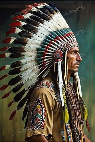 Miniatura 9 de Rompecabezas de 500 piezas de Indian Nation Girl Girl para adultos, rompecabezas de madera de la tribu de raza primitiva americana, grandes juguetes