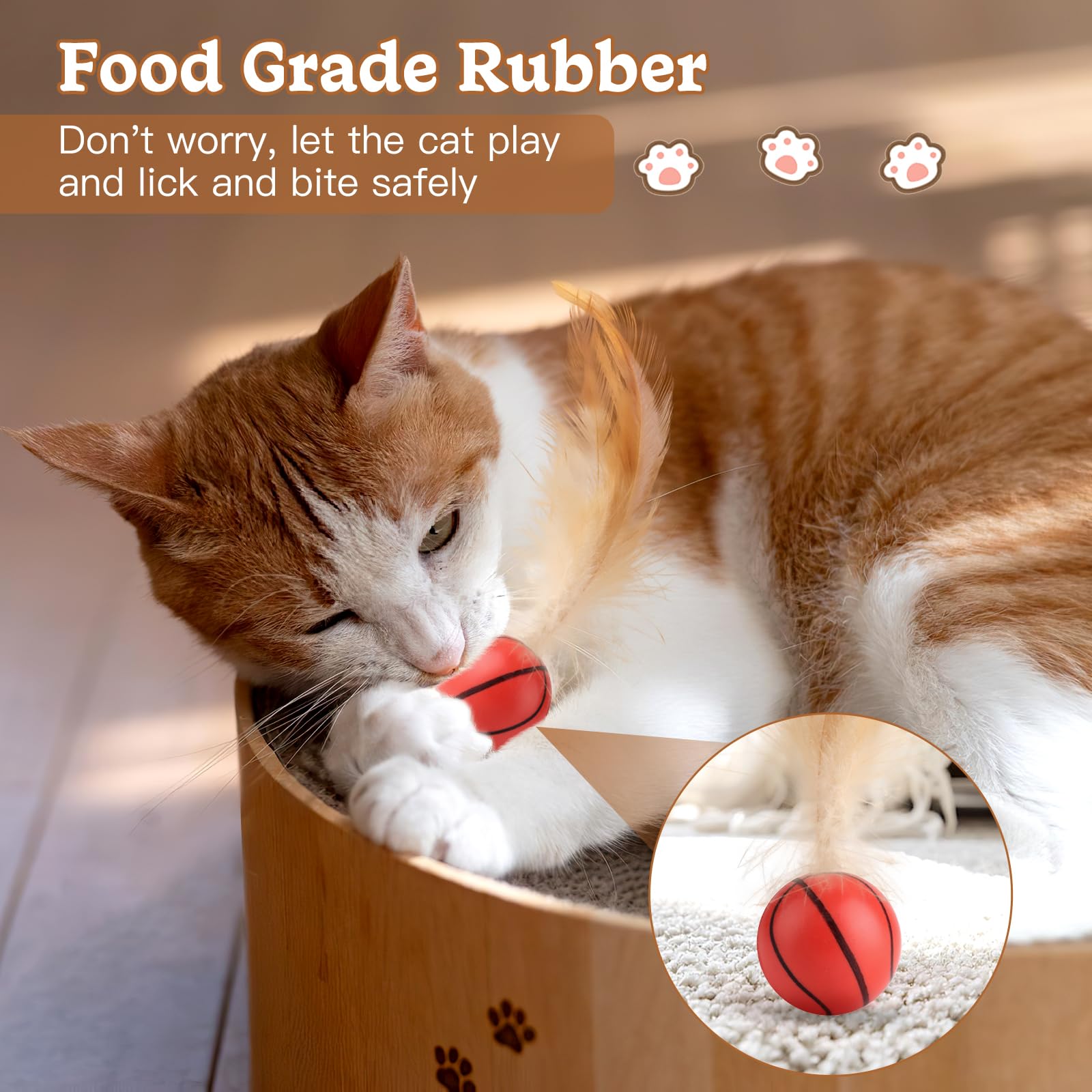 Pack of 5 Interactive Shuttlecock Toys for Cats Cat Ball with Feather - Image 4