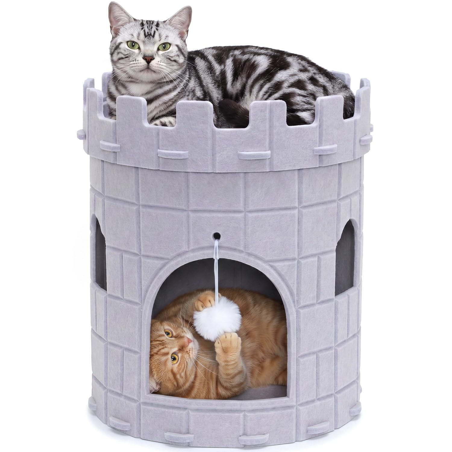 Mellownido Cat House for Indoor Cats, Large Cat Bed Cave with Hanging Ball