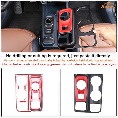 Vista 76 de Cubierta del panel de la caja de cambios de control central del automóvil, compatible con Ford Maverick 2022-2024, cubierta del panel de palanca