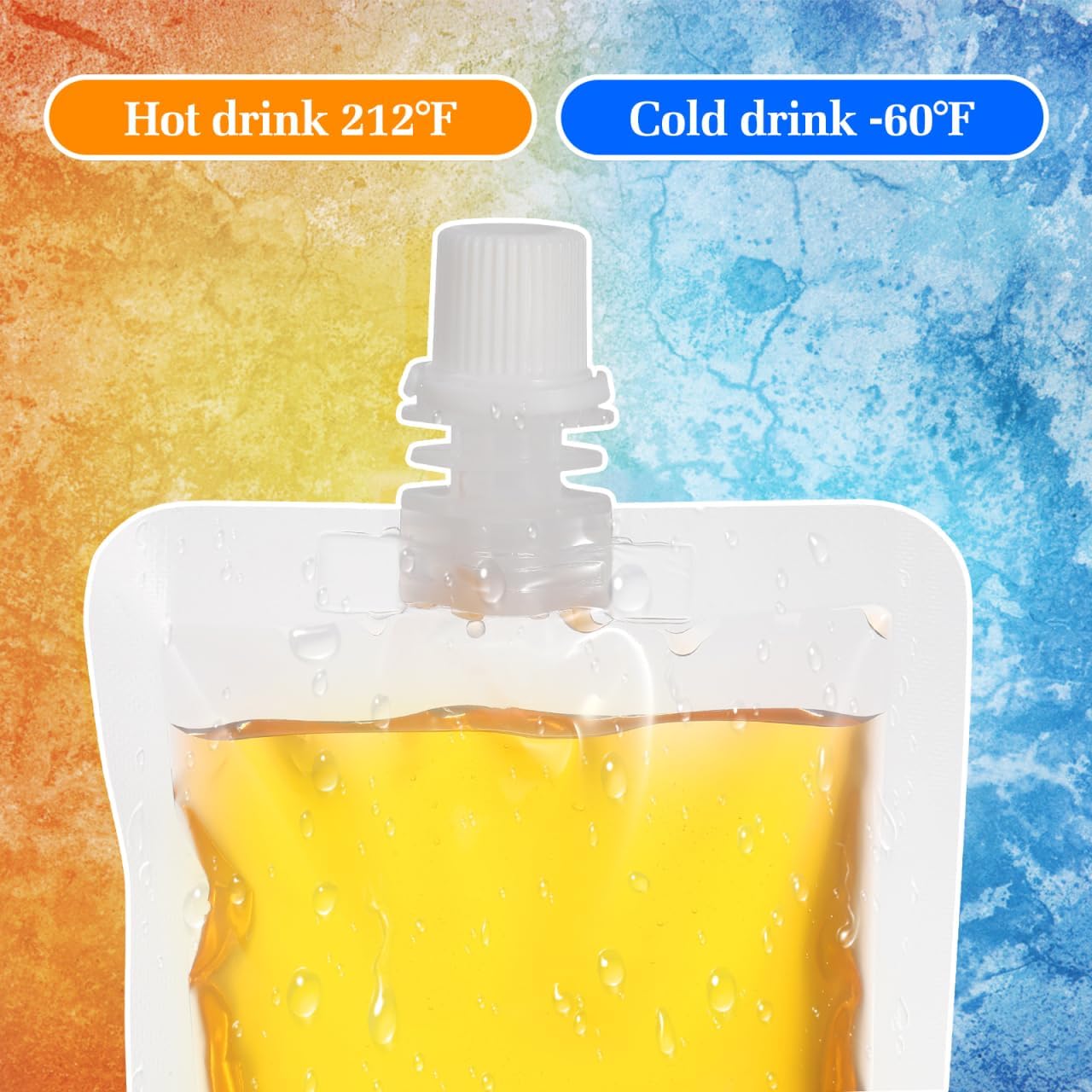 Yardwe Transparent Stand-up Spout Pouches 6.14X3.42X0.62In Reusable Juice Bags with Funnels Leakproof Sealable Drink Pouches for Soy Milk Smoothies Outdoor Camping Picnic
