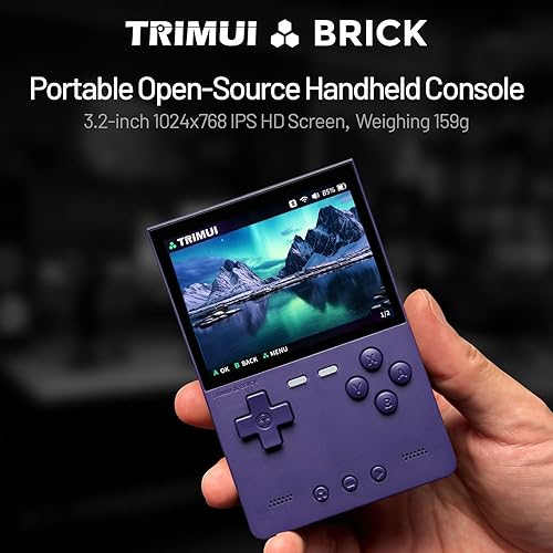 Miniatura 4 de Trimui Brick - Consola de juegos retro de 3.2 pulgadas, pantalla IPS de 1024 x 768 pulgadas, consolas de videojuegos con tarjeta TF de 128 G,