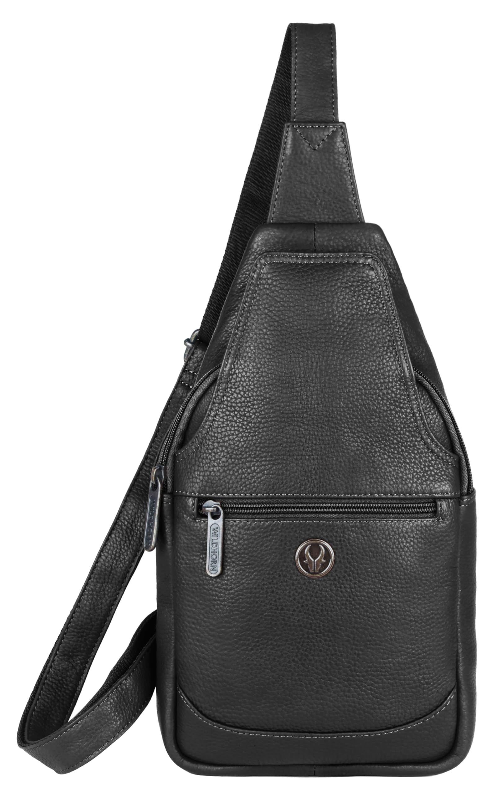 wildhorn Leather Sling Crossbody Bag for Men, Stylish Chest Shoulder Bag for Men Women, Adjustable Strap for Commuting Travel Outdoor Activities Cycling-picture-18