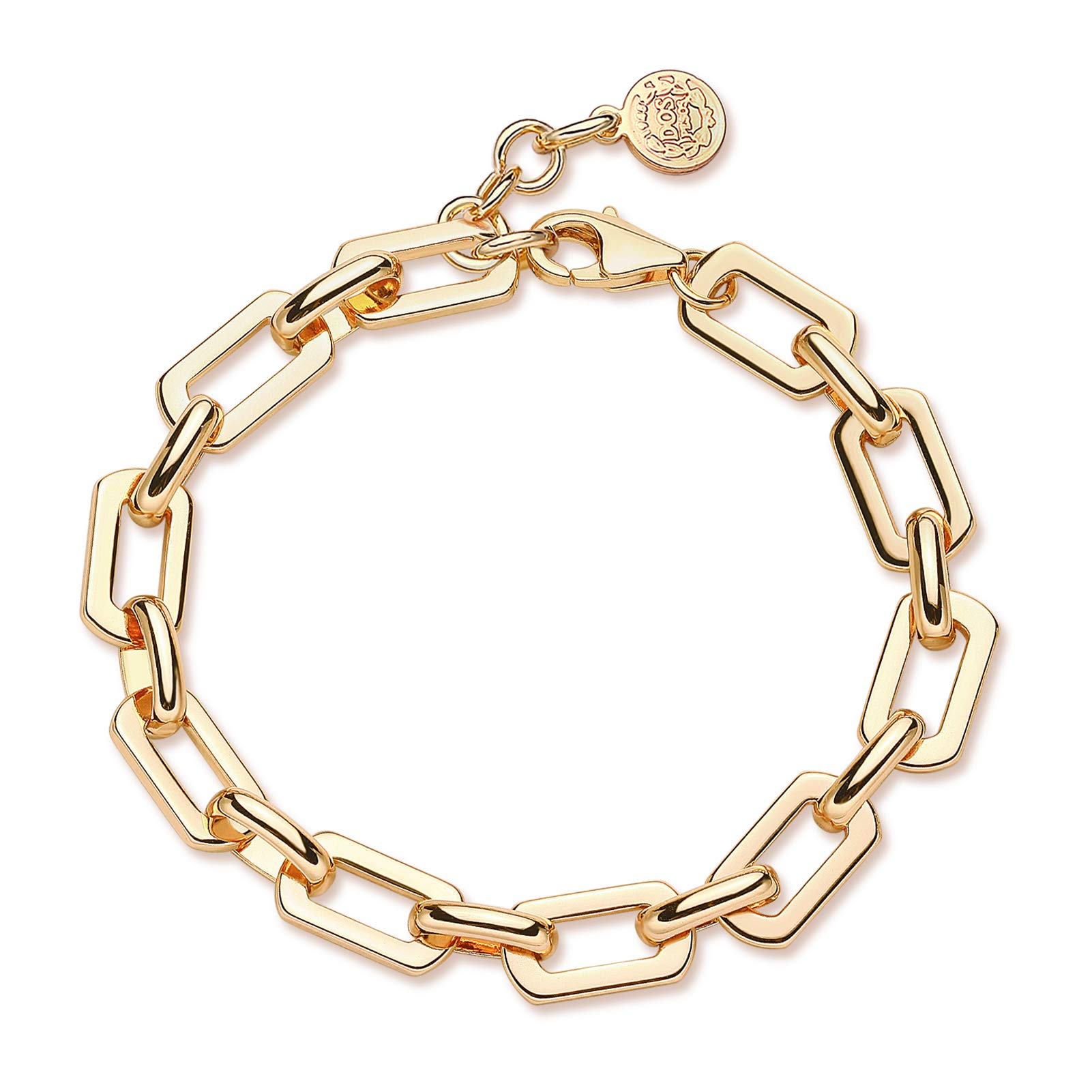 WEARONBracelet for Women Gold Chunky Link Chain 14K Gold Plated Simple Jewelry