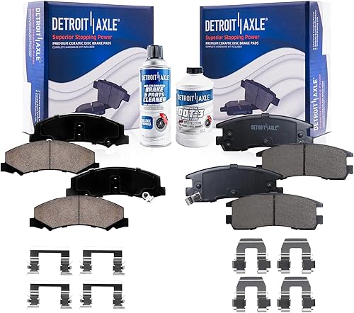 Miniatura 81 de Detroit Axle - Kit de freno para pastillas de freno de cerámica Ford Mustang Base GT 2000 2001 2002 2003 con repuesto de hardware delantero y trasero