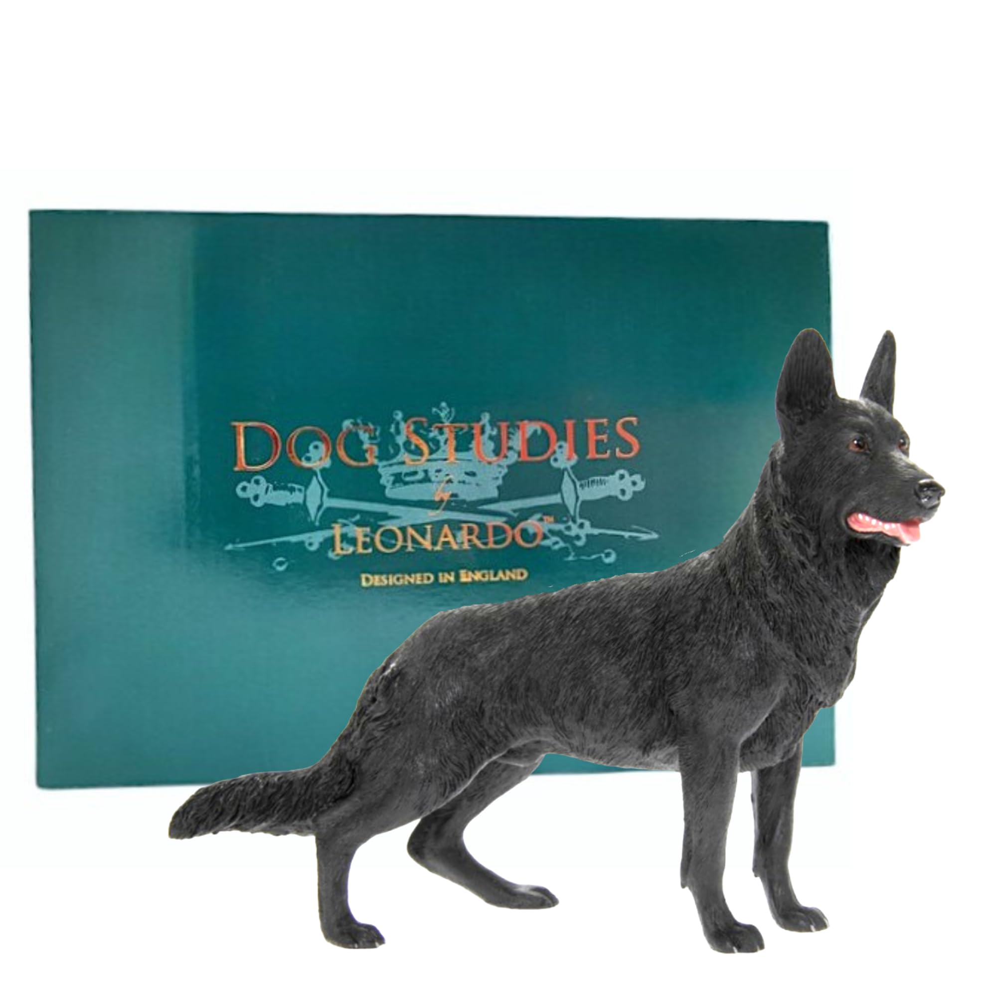 Animal Crackers Realistic standing Black German Shepherd Dog figurine from the Dog Studies range, in coloured gift box, great dog lover collectible gift โ image 1