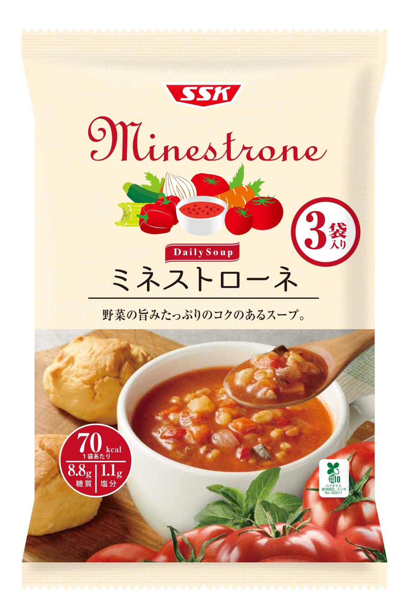 Amazon.co.jp: SSK 清水食品 Daily Soup ミネストローネ 3袋入 480g×4