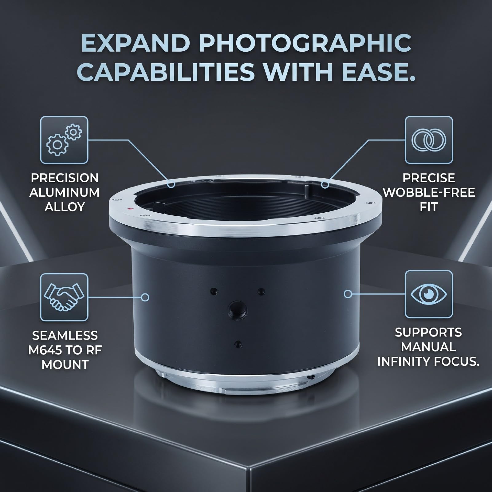 Adattatore di Montatura Obiettivo da M645 a Fotocamere RF in Lega di