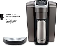 Vista 3 de Keurig Cafetera K-Elite, cafetera de vainas K-Cup de una sola porción, con capacidad de café helado, pizarra cepillada