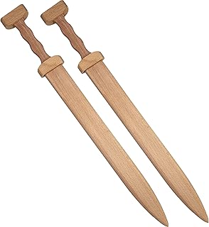 Adventure Awaits! Wooden Toy Pretend Play Sword for Kids | 2 Pack | 21.5" Roman Gladius Gladiator Sword | Lightweight and Durable for Imaginative Kids | NOT a Weapon | Set of 2