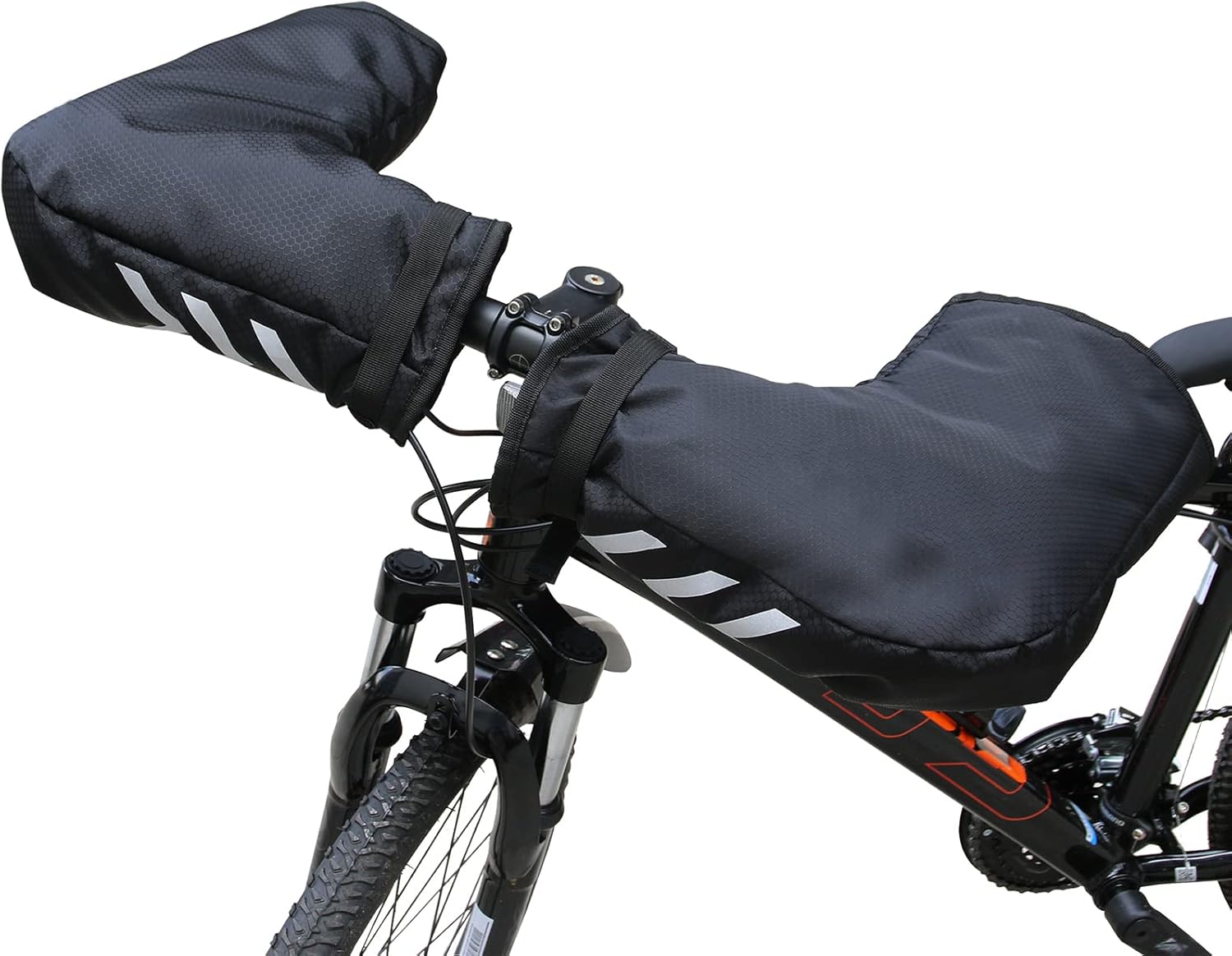 Bike Handlebar Mitts, Waterproof Bicycle Bar Warmer Covers with Fleece Liner,Cold