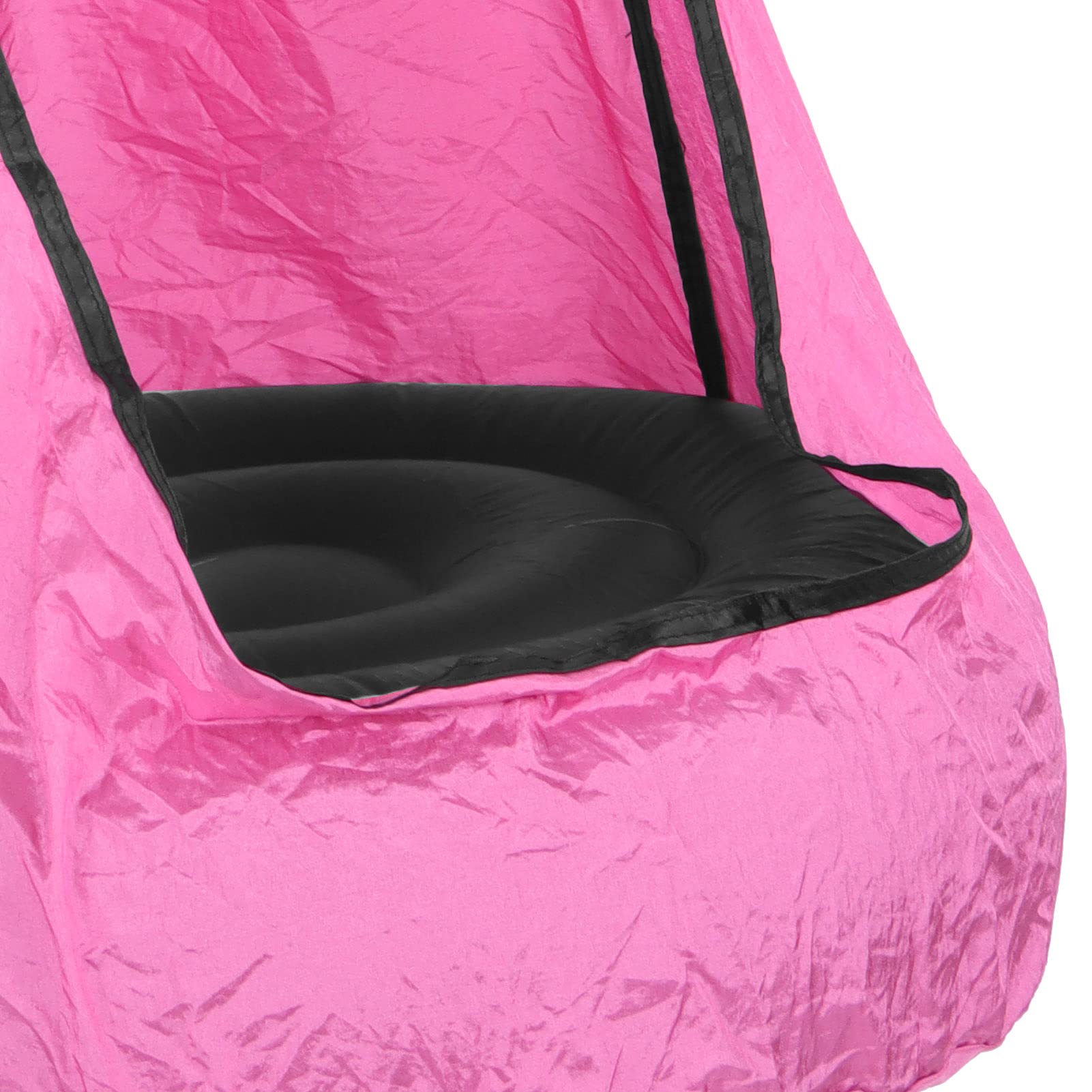 Generic Child Durable Hammock Chair with Air Cushion, Swing Seat for Kids, 210T Wrinkled Nylon Taffta 55.1x27.6in (Pink) — view 3
