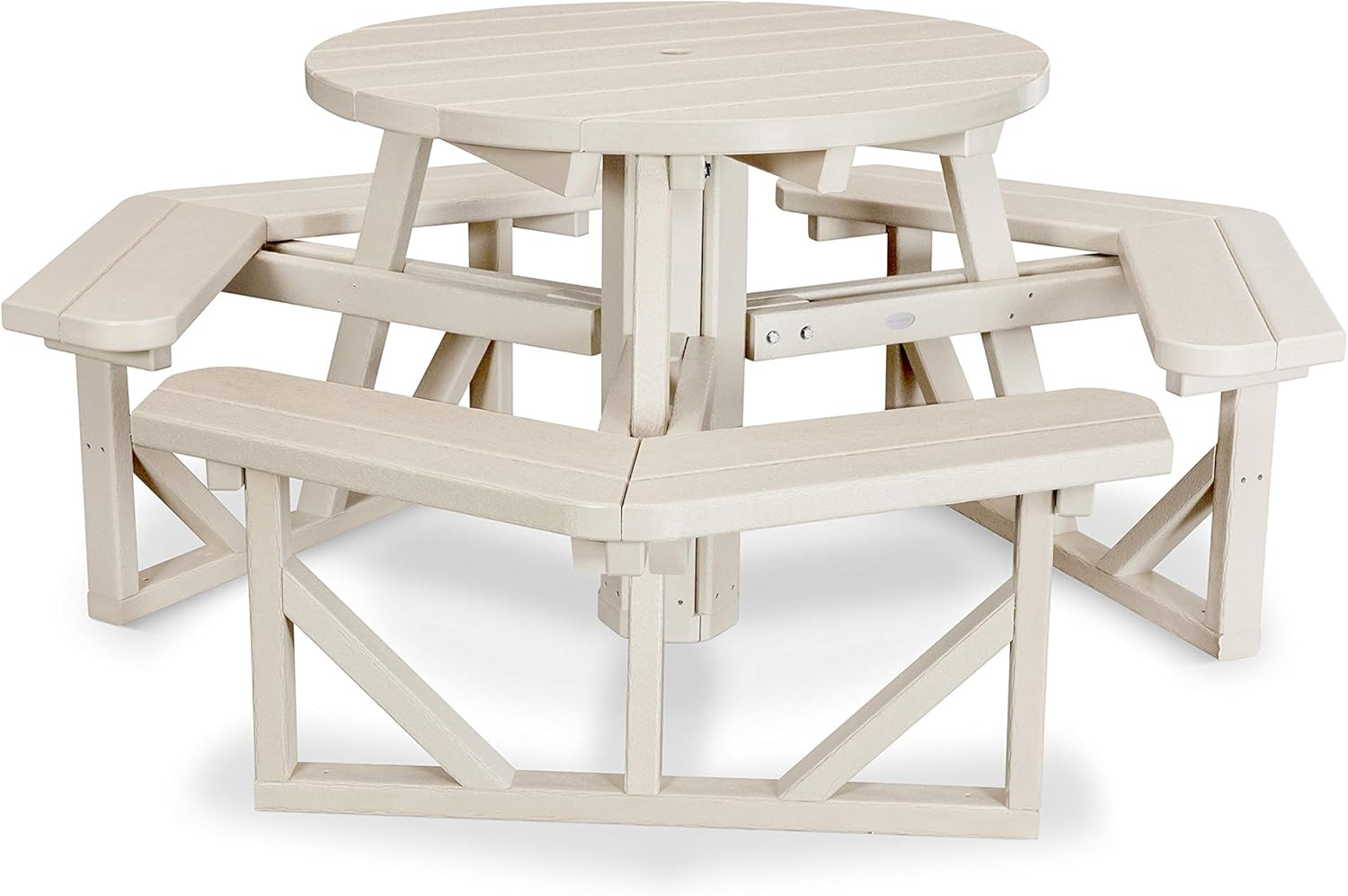 POLYWOOD PH36MA Park 36" Round Picnic Table, Mahogany