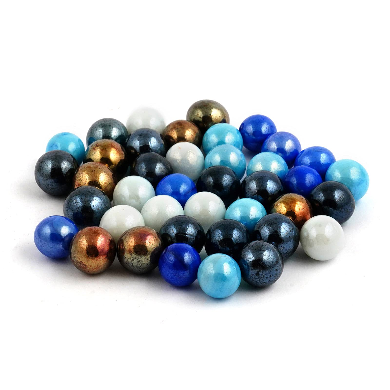 Toolart™ Glass Marbles and Design Balls 15mm Decorate Glass Balls Decoration Toy Regular Round (100pc) | Can be Used for Decoration, Aquarium etc