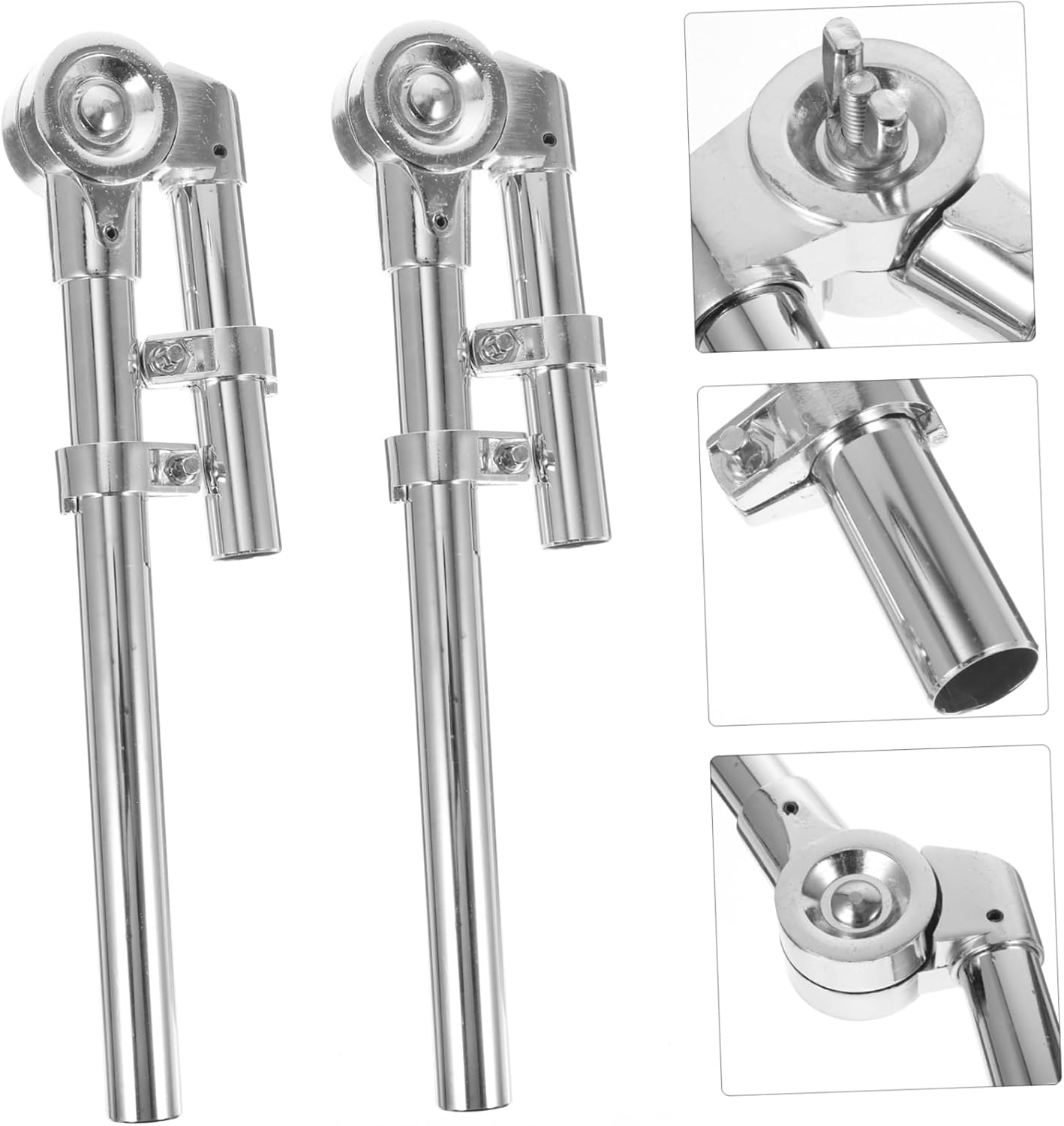 VICASKY Tom Drum Holder Bracket Silver Lightweight Drum Hardware Mount for Percussion Instruments Compact Stable Rack Tom Accessory