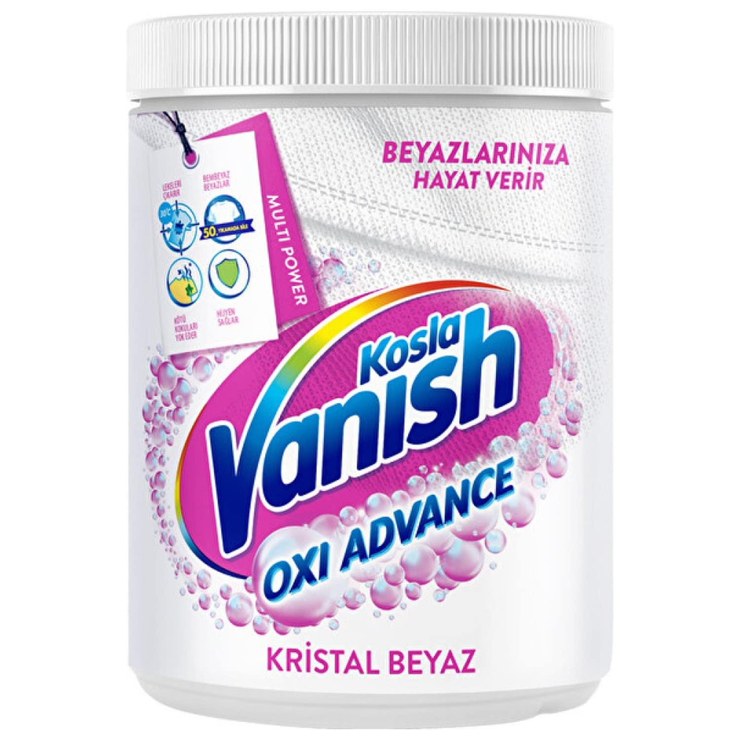 Vanish Kosla Multipower Beyazlar için Leke Çıkarıcı ve Çamaşır Deterjanı Güçlendirici Toz (1 x 400 g)