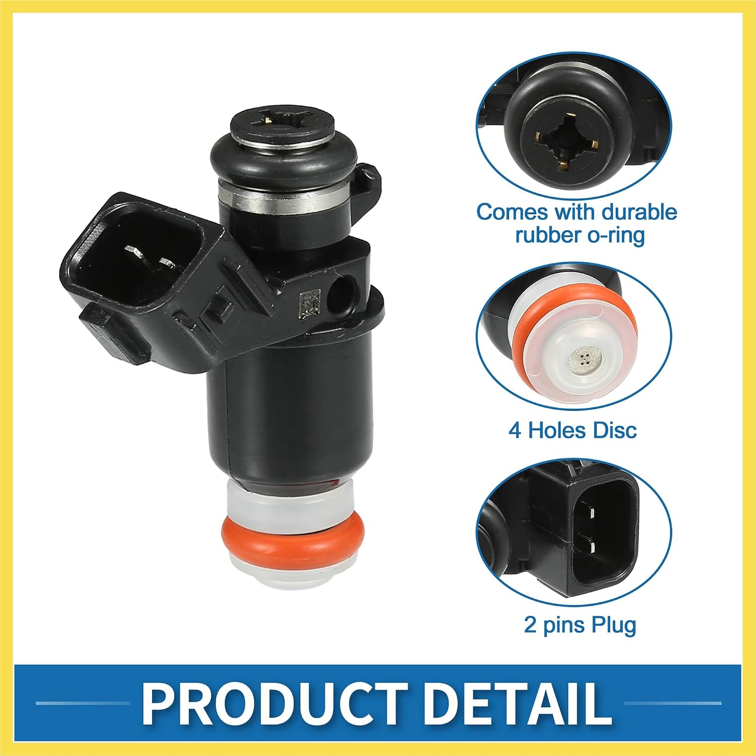 Fuel Injector No.16450-PLC-003 Fuel Injection Nozzle for Honda Civic 2001-2005 DX, LX 1.7L for Honda 1.7L D17A6 motor Black 4 Pcs Benefit