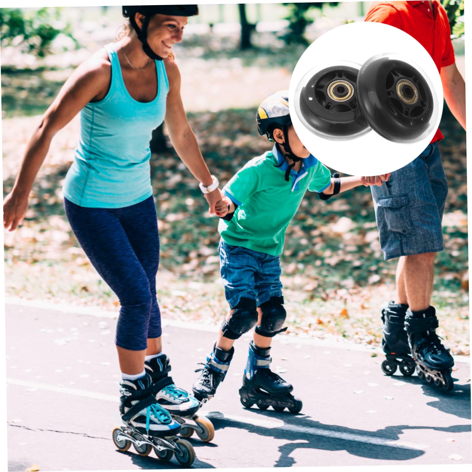 TEHAUX Skate Wheels Replacement 2 Pcs 3 Inches Outdoor Roller Skate Wheels for Skating Shoes