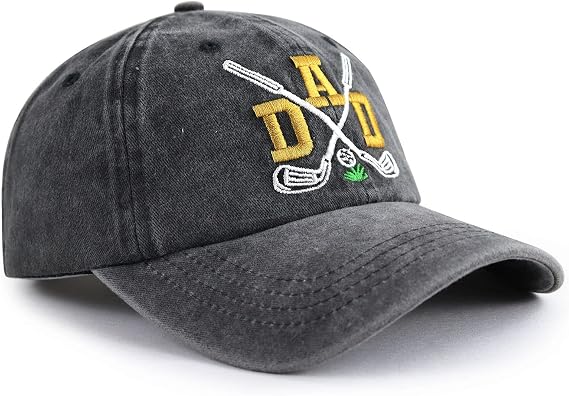 Golf Dad Hats for Men, Funny Adjustable Cotton Embroidered Daddy Baseball Cap