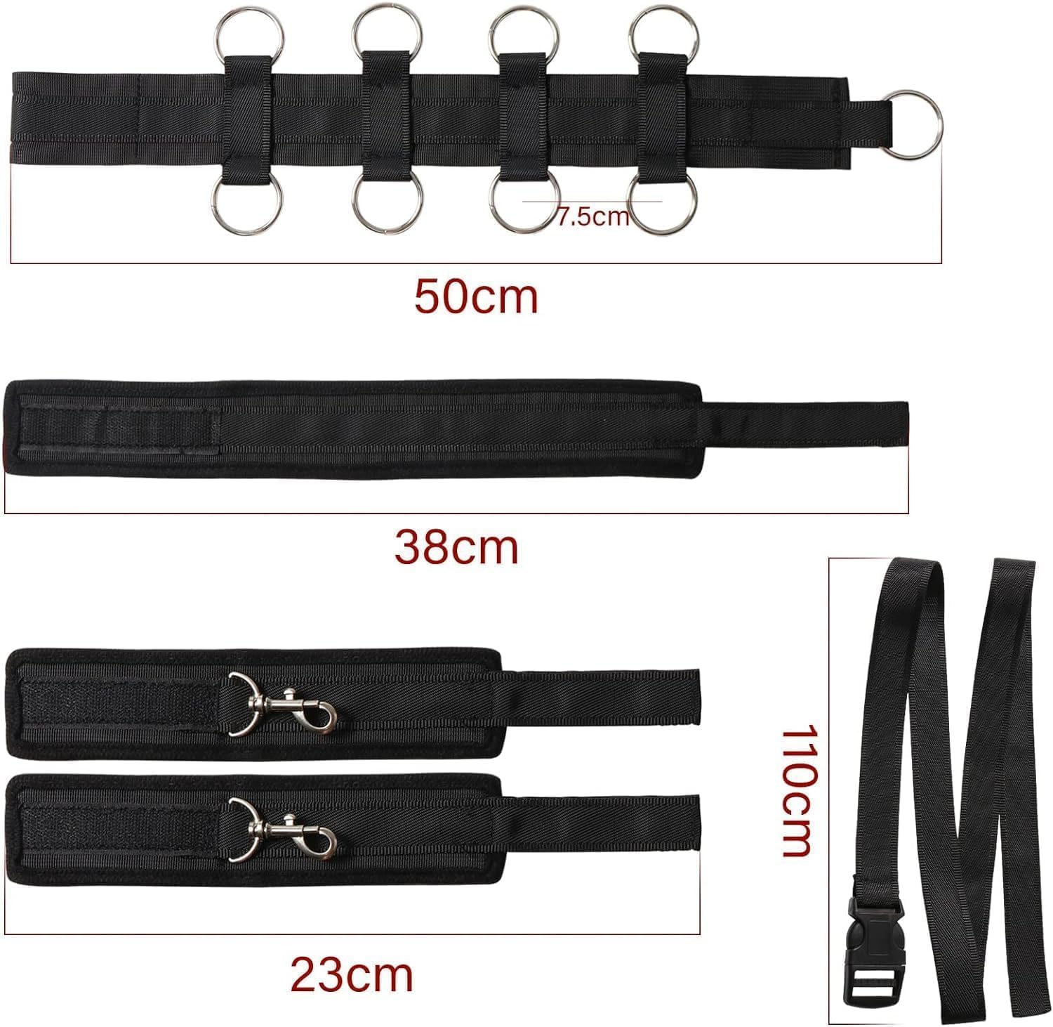 Bed Restraints Sex Furniture Bondage Gear Accessories Hand Cuff Set for Adults Couples Bedroom Leg Thigh Restraints Resistance Bands with Ankle Strap for Queen Size Bed King Mattress R40