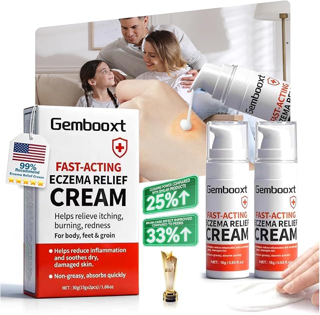 2026 Upgrade Eczema Cream Max 1% Hydrocortisone Strength | Eczema Relief Cream【NO.1-24H Deep Soothing】Fast-Acting Skin Recovery Tech for Rash, Redness, Inflammation & Bug Bites, 2PCS