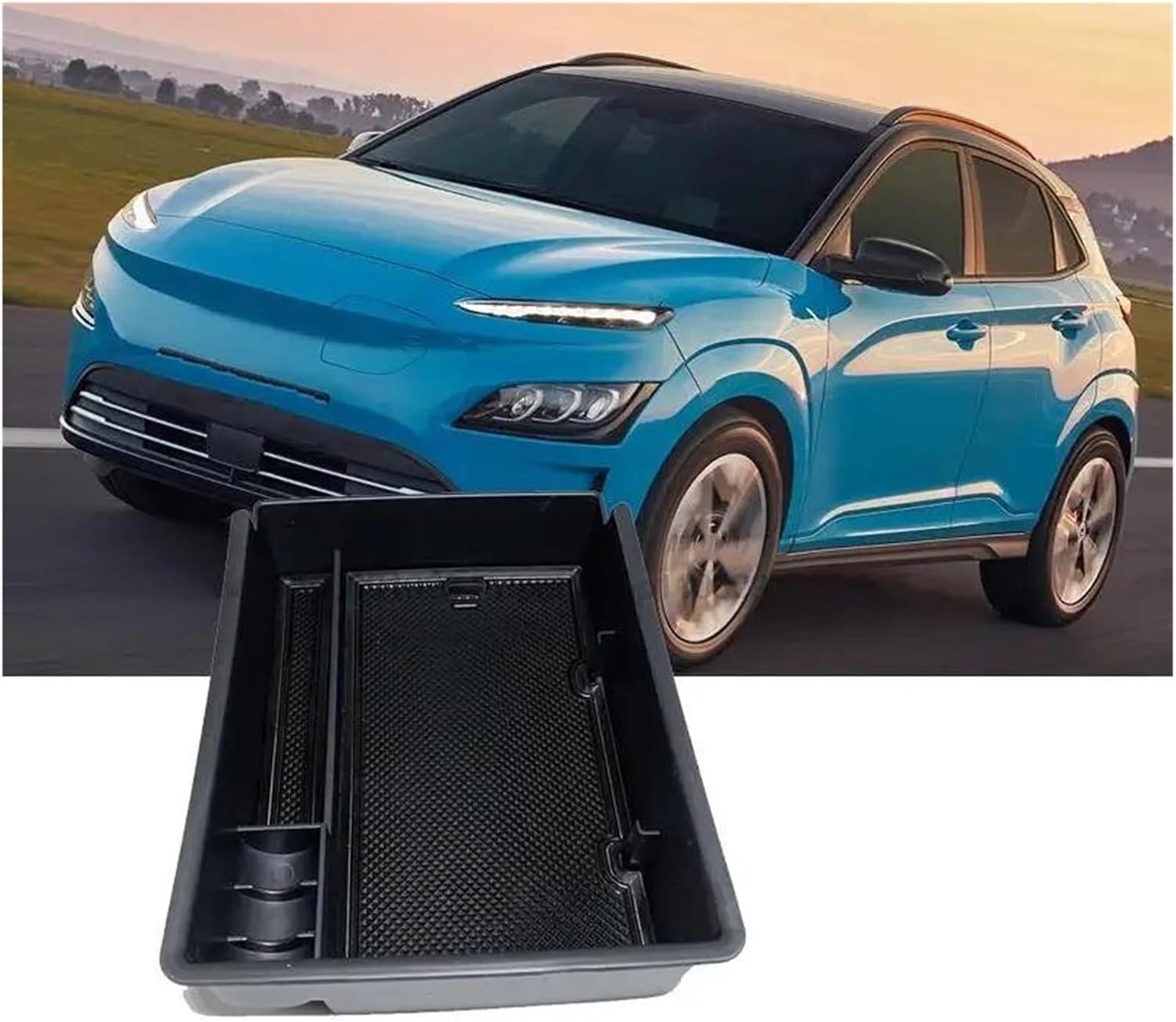 for Kona for Elektro for Kona EV 2020 Central Control Container Stowing Tidying Tray Car Armrest Storage Box image 2
