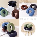 Travel Neck Pillow Cover, Neck Pillow Case with Cooling, Pure, Soft and Smooh, Airplane Pillow Replacementt Cover Washable (Only Pillow Covers, no Filler)