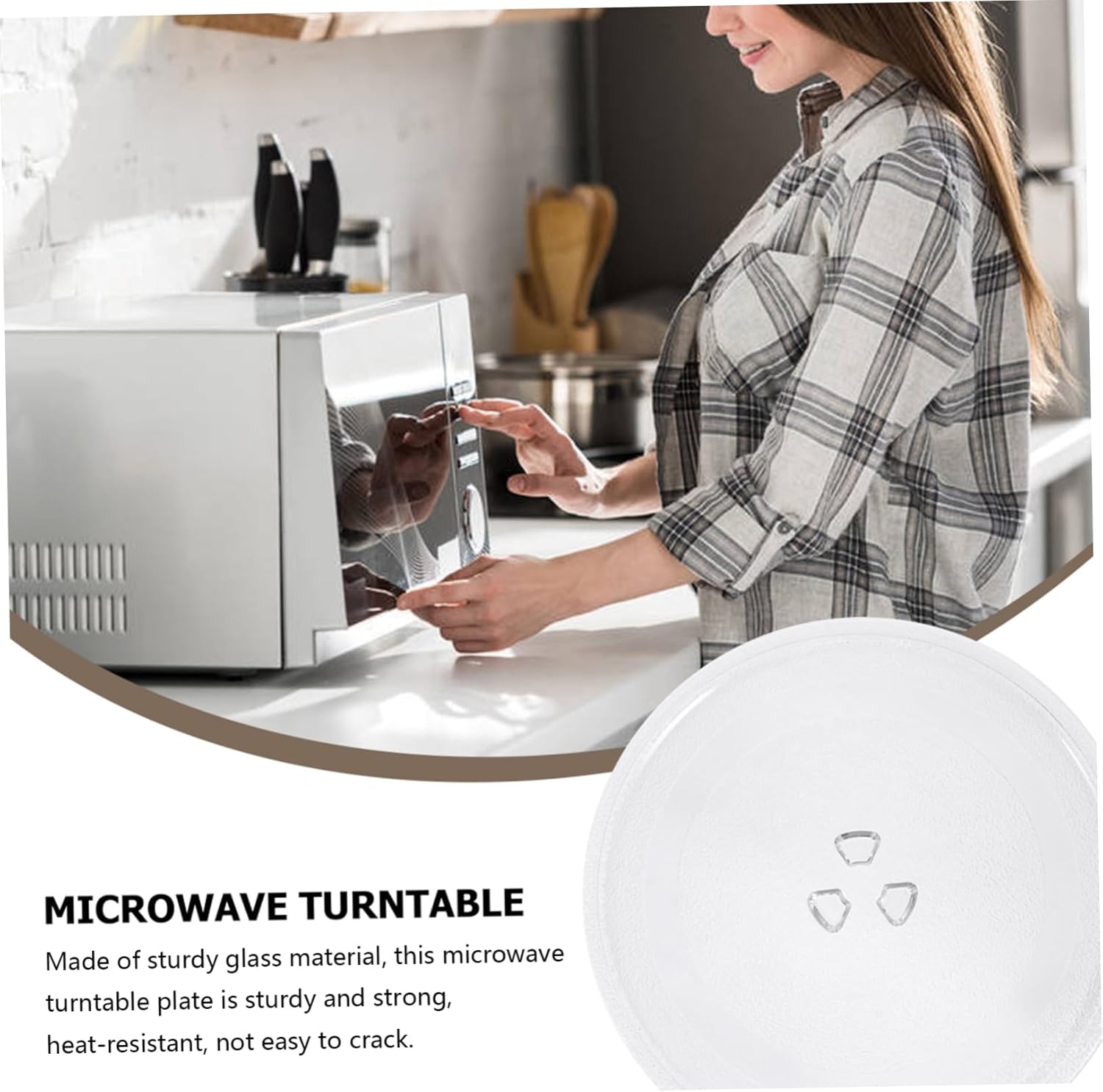 Microwave Glass Turntable Plate Replacement Thickened Glass Tray Easy Install Microwave Oven Replacement Part Compatible with Various Models