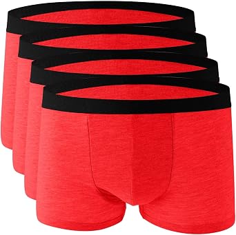 Ctreela 4-Pack Boxer Briefs for Men Anti-Chafing Moisture-Wicking Cooling Underwear for Sports & Daily Wear Solid Color