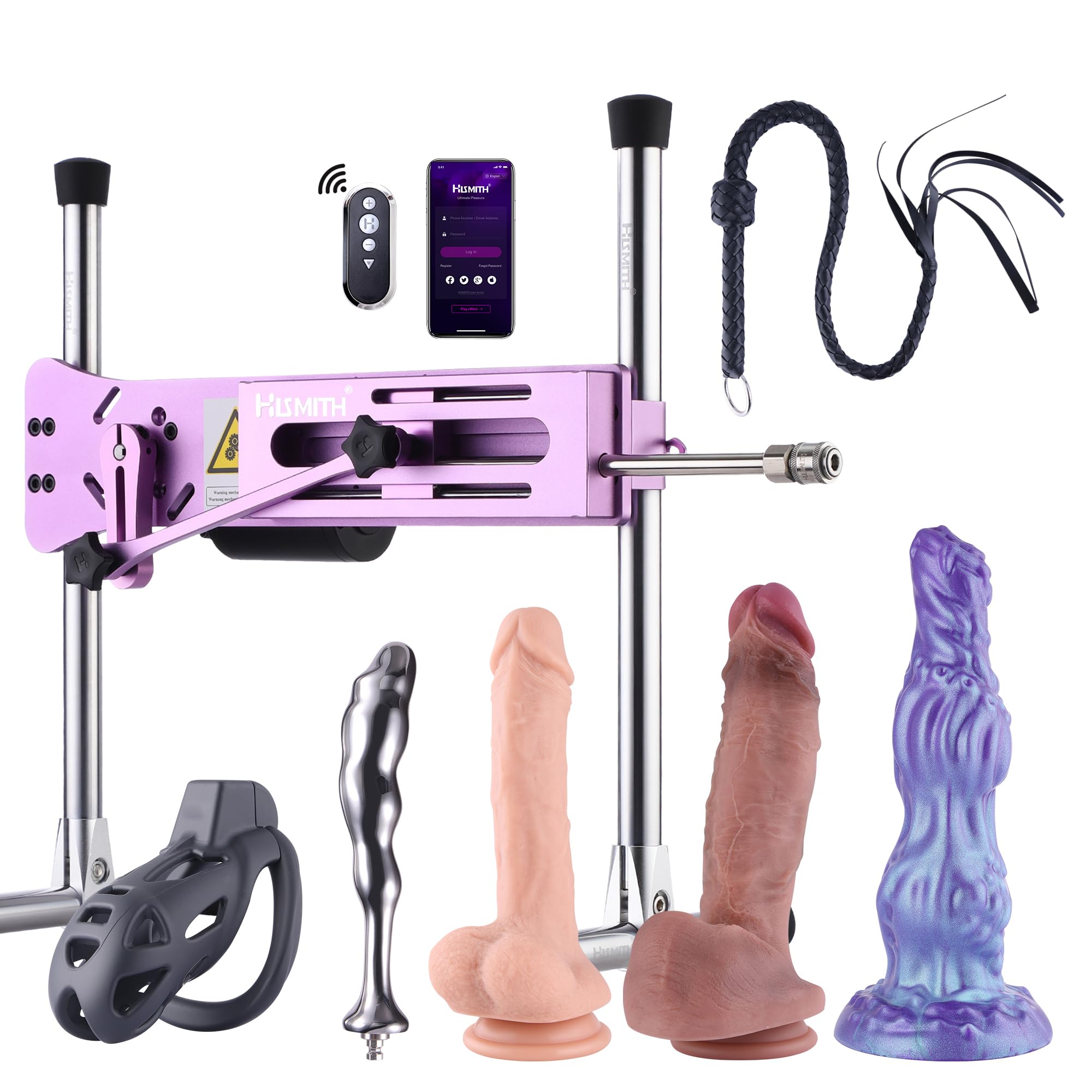Hismith Premium Sex Machine 100 Watt Thrusting Love Machine APP Controlled Sex Machine with BDSM Whips Male Chasity