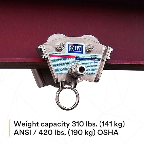 Miniatura 9 de 3M DBI-SALA 2103147 Conector de anclaje, carretilla, acero inoxidable, se adapta a vigas en I de 3 a 8 pulgadas de ancho, hasta 11/16 pulgadas de