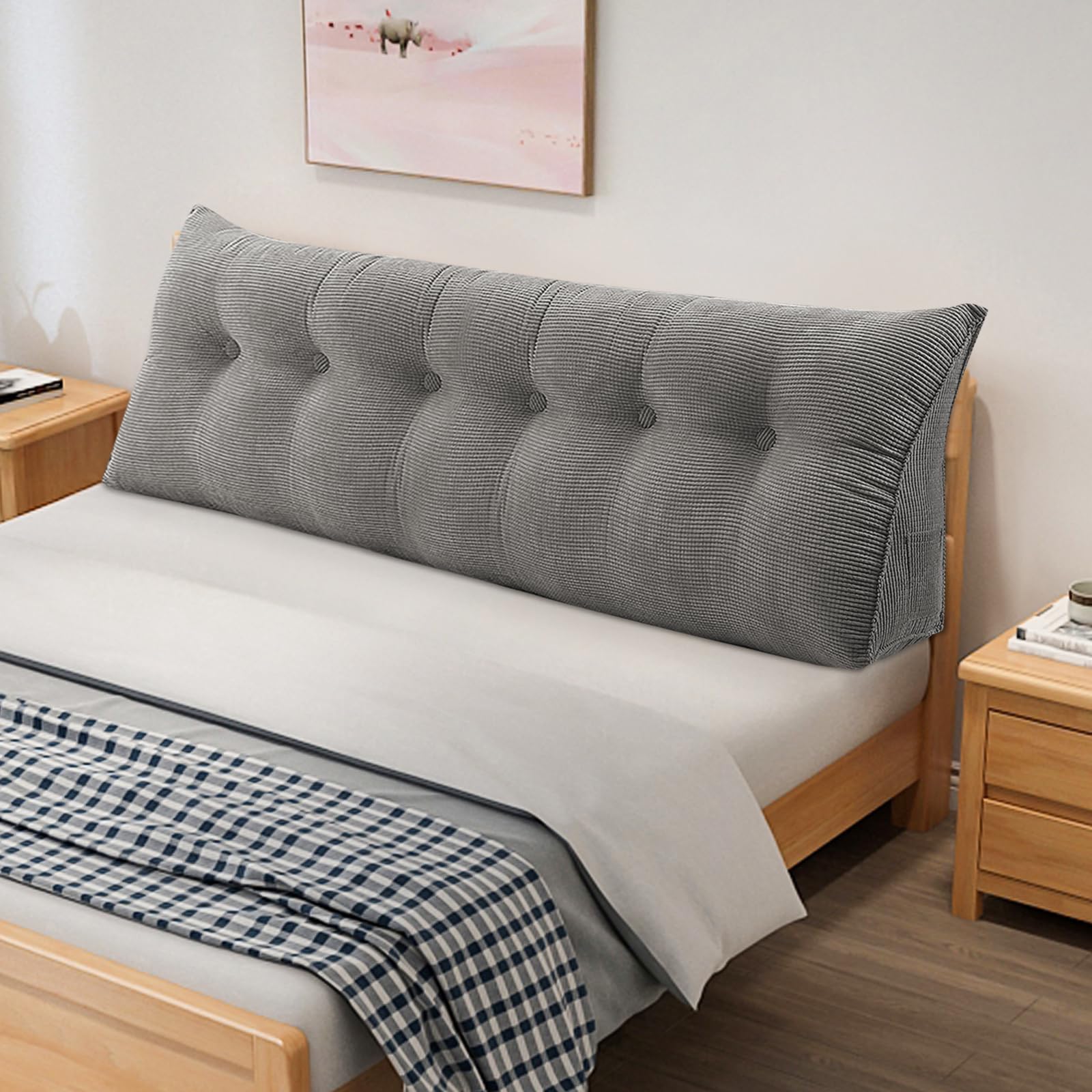 Poduszka klinowa 2 w 1 180 x 50 x 20 cm oparcie pod plecy na kanapę i łóżko