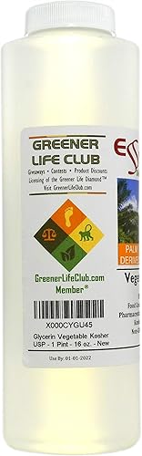 Miniatura 5 de Glicerina vegetal  1 pinta 215 onzas de peso neto  Sin OMG  Base de palma sostenible  USP  Kosher  Pure  Grado farmacéutico