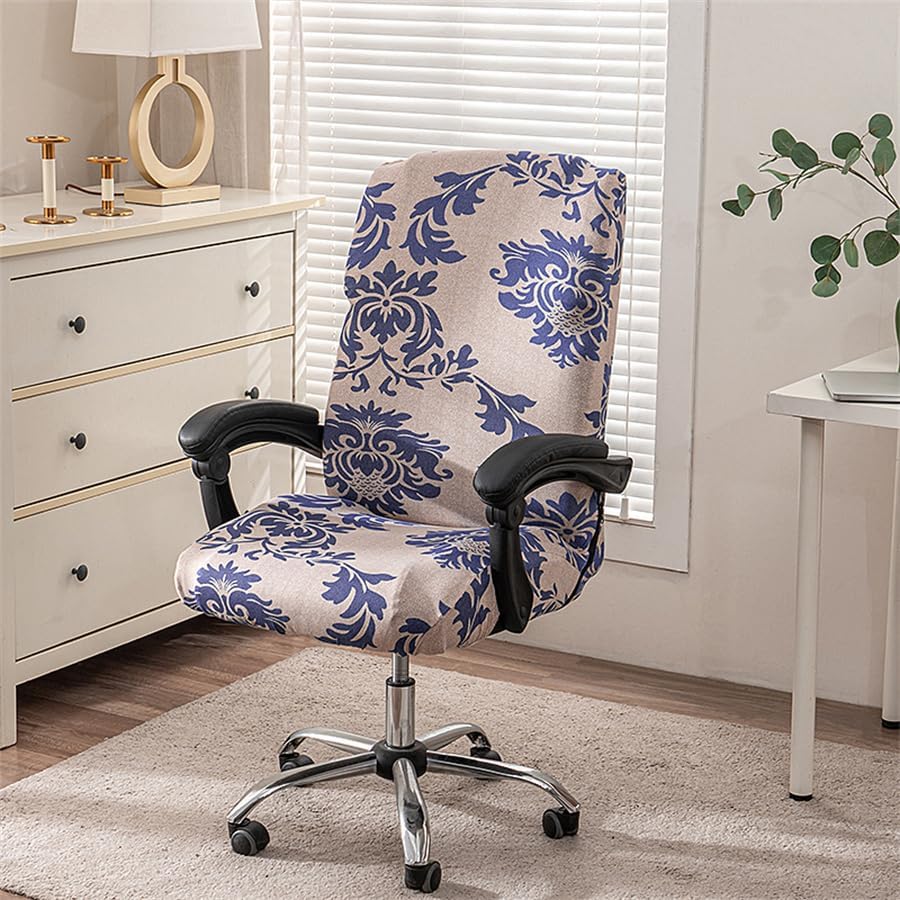 Funda elástica para silla de computadora con estampado, fundas duraderas con cremallera para silla de oficina, fundas elásticas para silla de